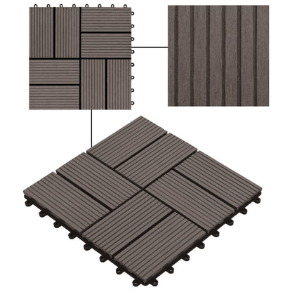 Piastrelle per Decking in WPC 11 pz 30x30cm 1mq Marrone Scuro
