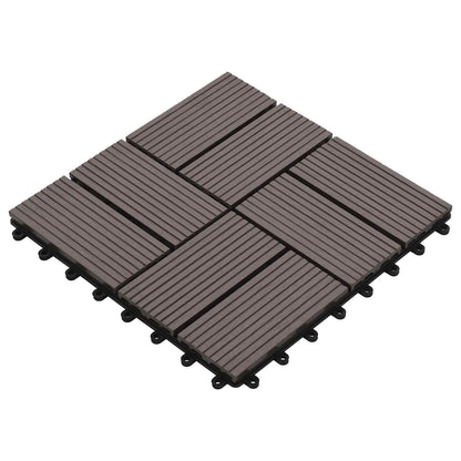 Piastrella per Decking 11 pcs Marrone Scuro 30 x 30 cm WPC