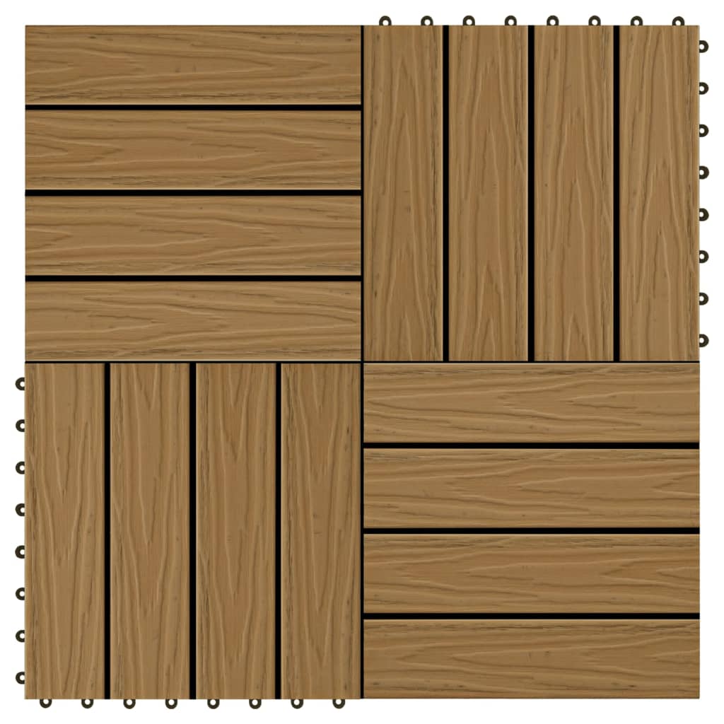 Piastrelle Decking 11pz Goffrature WPC 30x30 cm 1 mq Color Teak