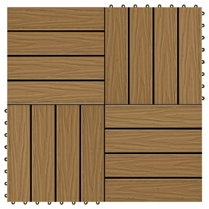 Piastrelle Decking 11pz Goffrature WPC 30x30 cm 1 mq Color Teak