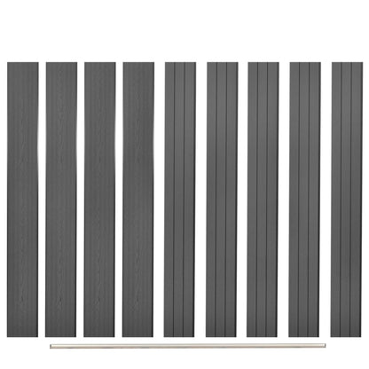 Pannelli di Ricambio per Recinzione 9 pz in WPC 170 cm Grigi