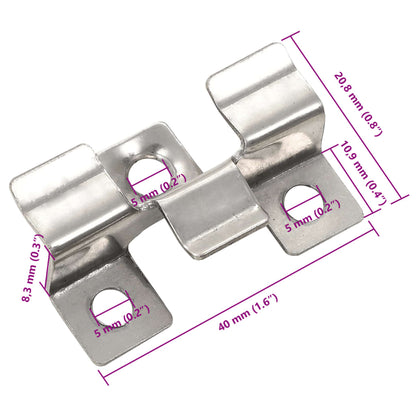 Clip per Decking 100 pz con 200 Viti in Acciaio Inossidabile
