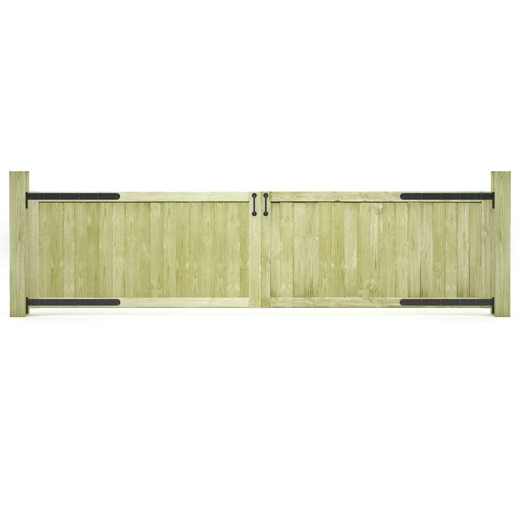 Cancelli da Giardino 2 pz in Legno di Pino Impregnato 300x75 cm