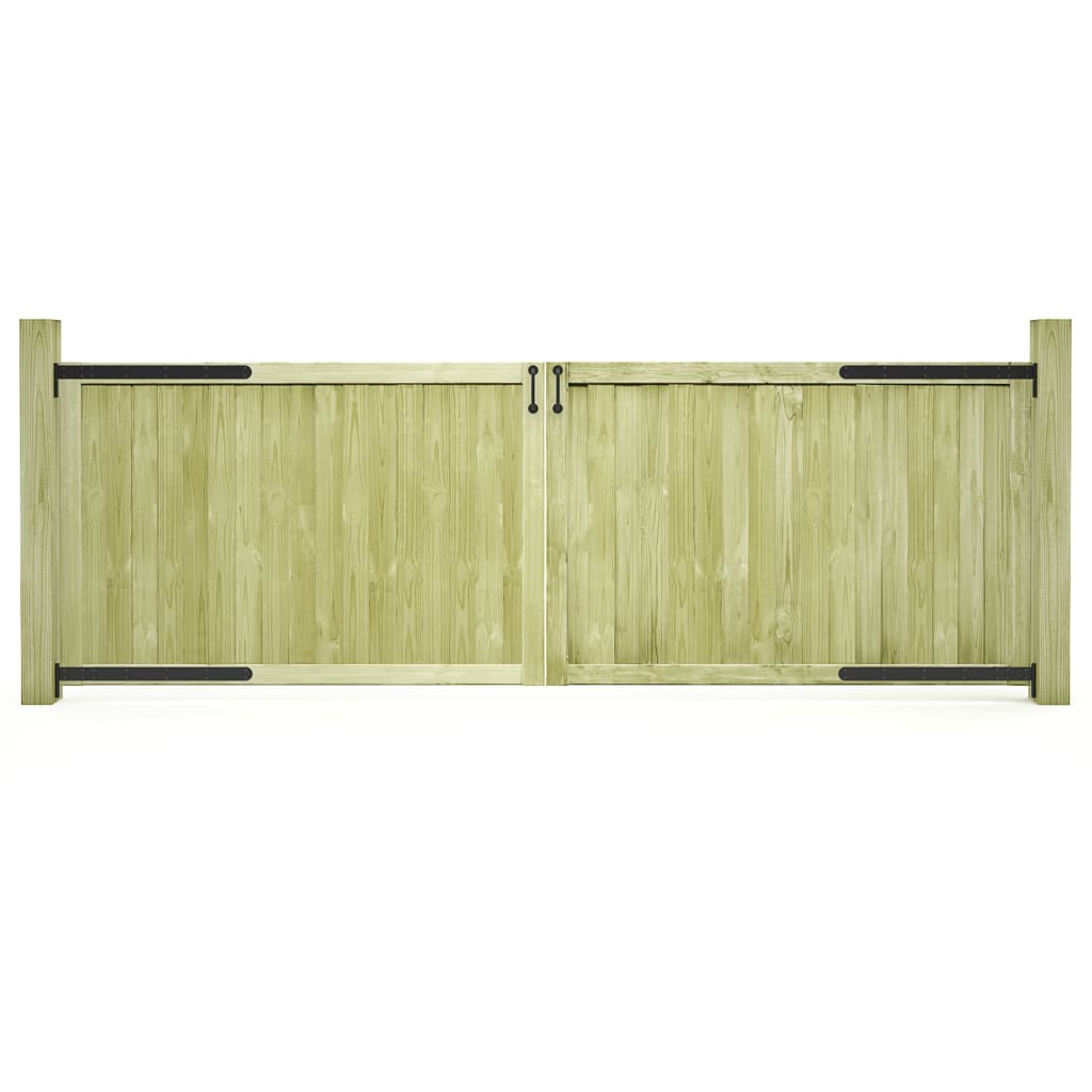 Cancelli da Giardino 2 pz in Legno di Pino Impregnato 300x100cm
