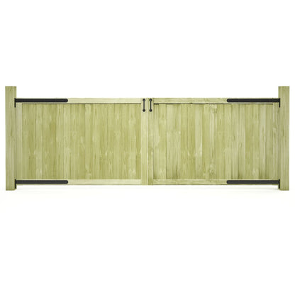 Cancelli da Giardino 2 pz in Legno di Pino Impregnato 300x100cm