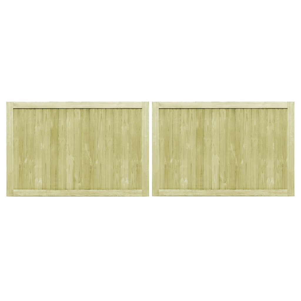 Cancelli da Giardino 2 pz in Legno di Pino Impregnato 300x100cm