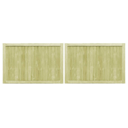 Cancelli da Giardino 2 pz in Legno di Pino Impregnato 300x100cm