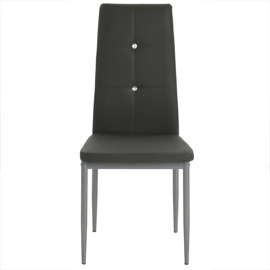 Sedie da Pranzo 6 pz in Similpelle Grigio
