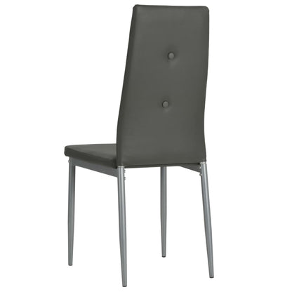 Sedie da Pranzo 6 pz in Similpelle Grigio