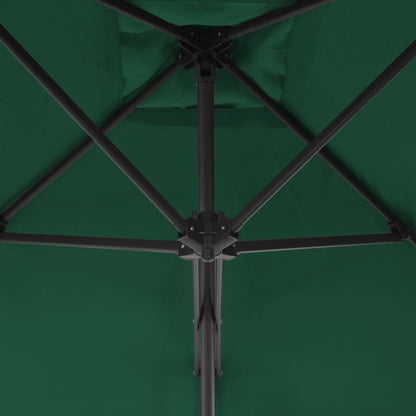 Ombrellone da Esterni con Palo in Acciaio 250x250 cm Verde