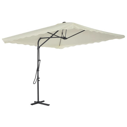 Ombrellone da Esterni con Palo in Acciaio 250x250 cm Sabbia