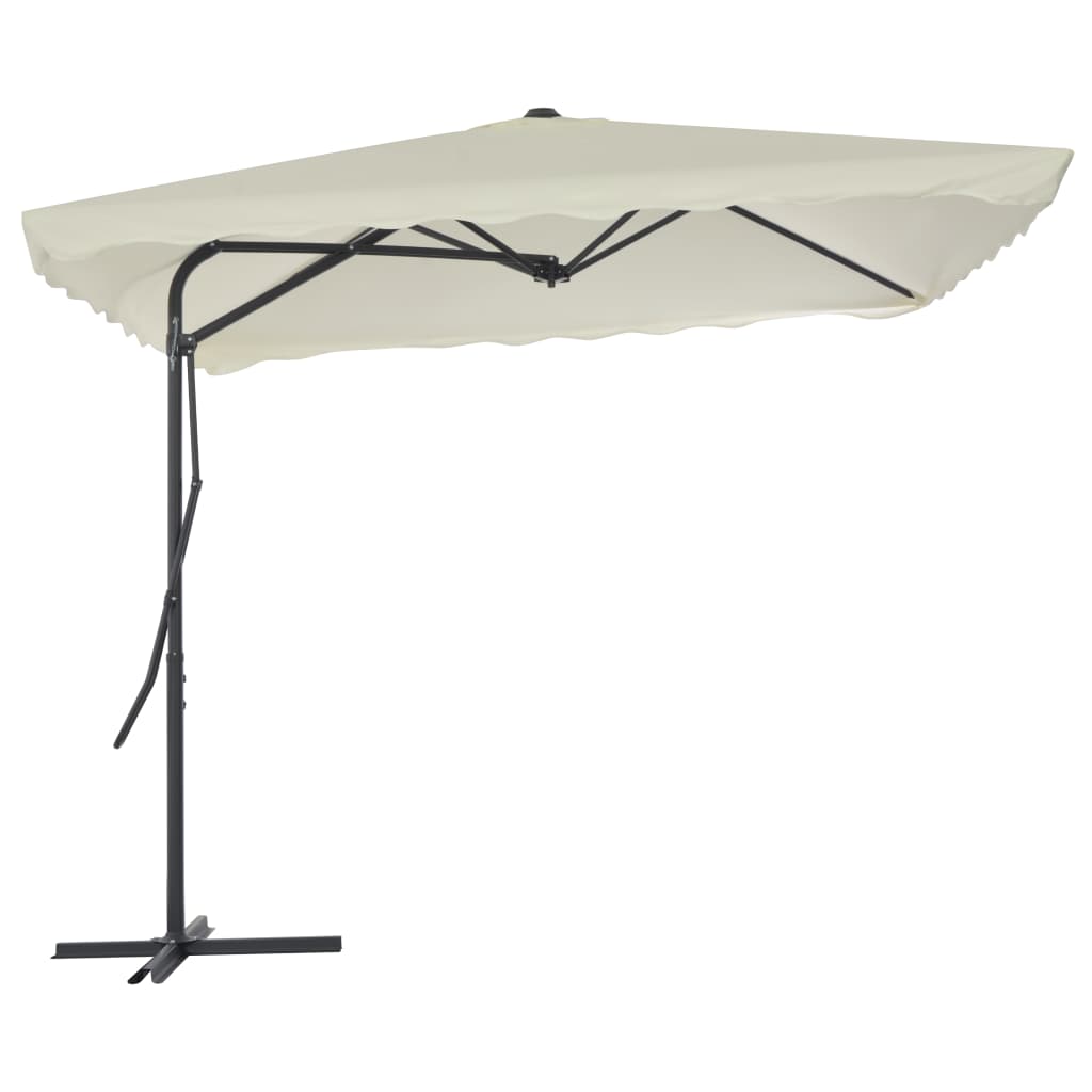 Ombrellone da Esterni con Palo in Acciaio 250x250 cm Sabbia