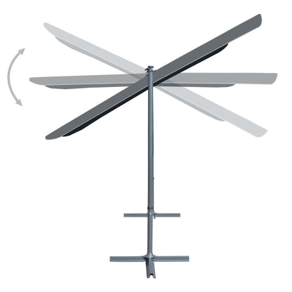Gazebo con Tetto Retrattile Inclinabile 350x253x196cm Antracite