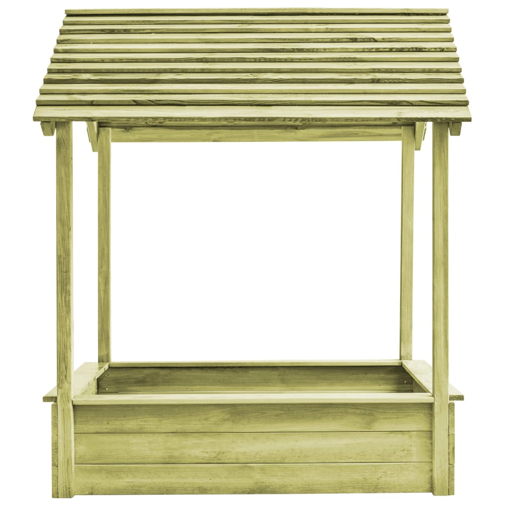 Casetta da Giardino con Sabbiera 128x120x145cm in Legno di Pino