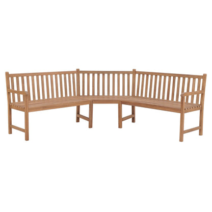Panchina da Giardino ad Angolo 202x202x90cm Legno Massello Teak
