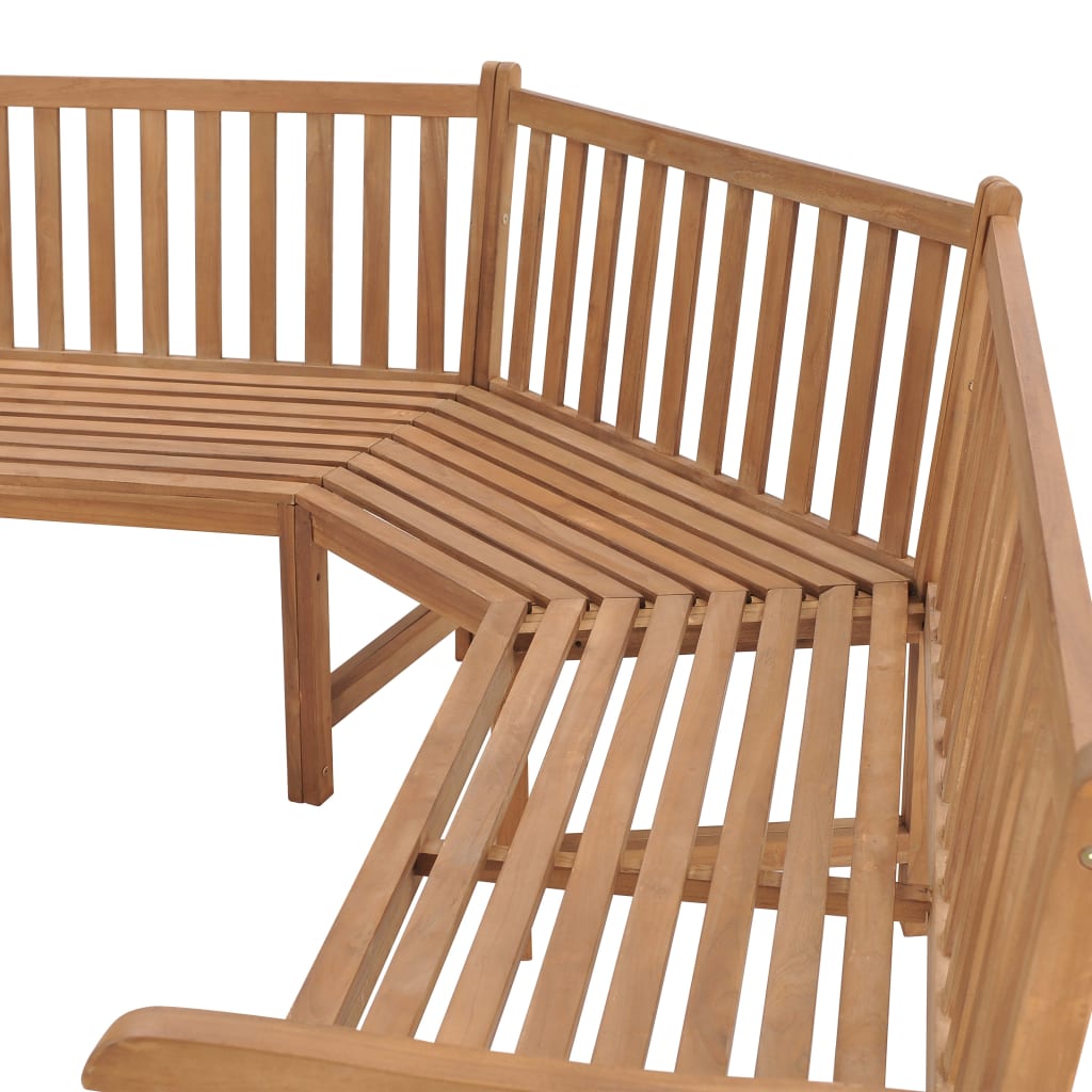 Panchina da Giardino ad Angolo 202x202x90cm Legno Massello Teak