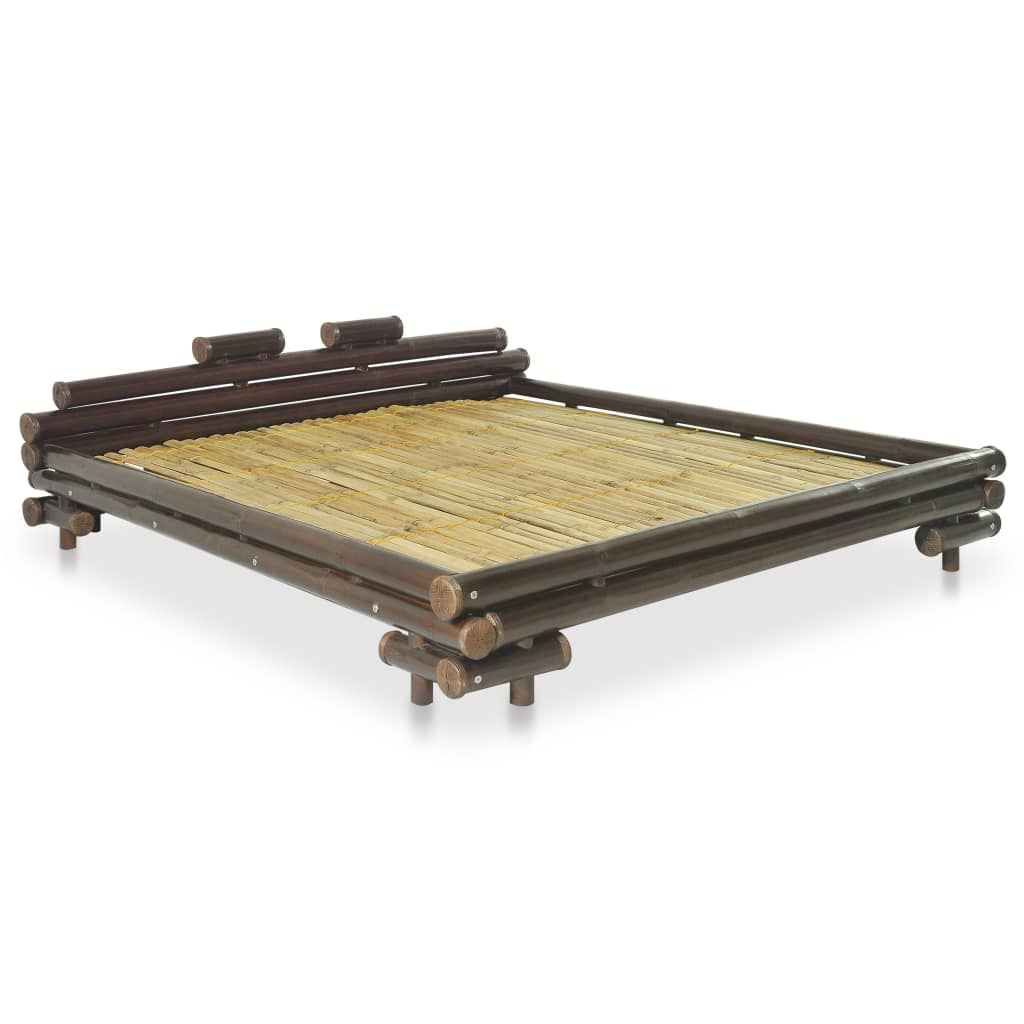 Giroletto senza Materasso Marrone Scuro Bambù 160x200 cm