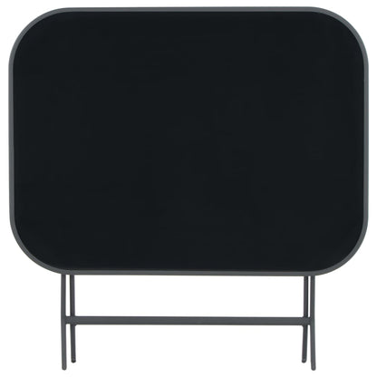 Tavolo Giardino Pieghevole Grigio 100x75x72 cm Vetro e Acciaio