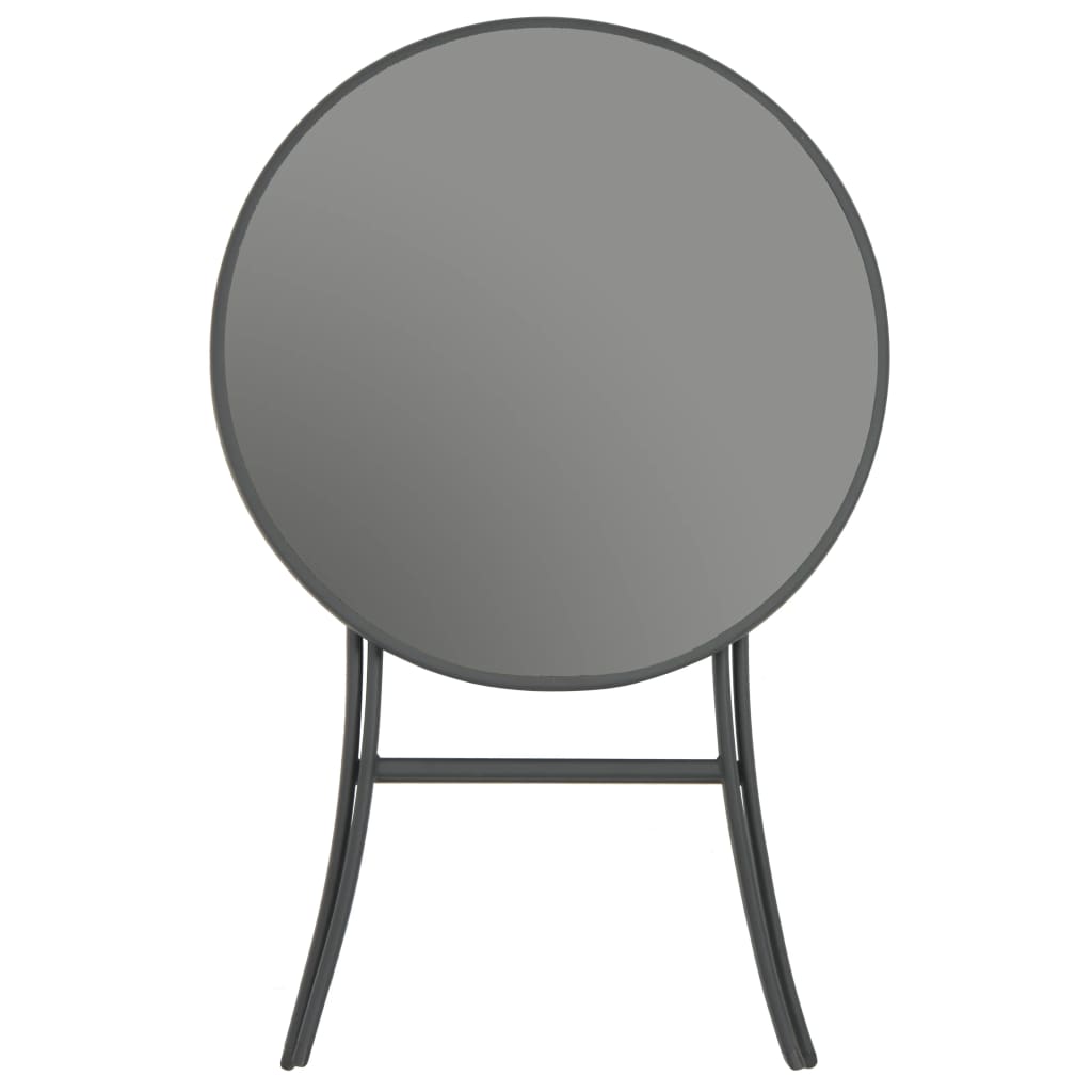Tavolo da Bistrot Pieghevole Grigio 60x70cm in Vetro e Acciaio