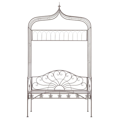 Panchina da Giardino 122 cm in Ferro Marrone Anticato