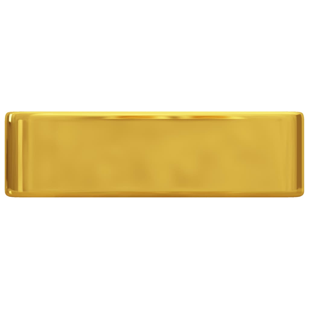 Lavandino con Foro per Rubinetto 45x32x12,5 cm in Ceramica Oro