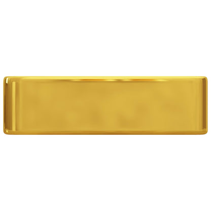 Lavandino con Foro per Rubinetto 45x32x12,5 cm in Ceramica Oro