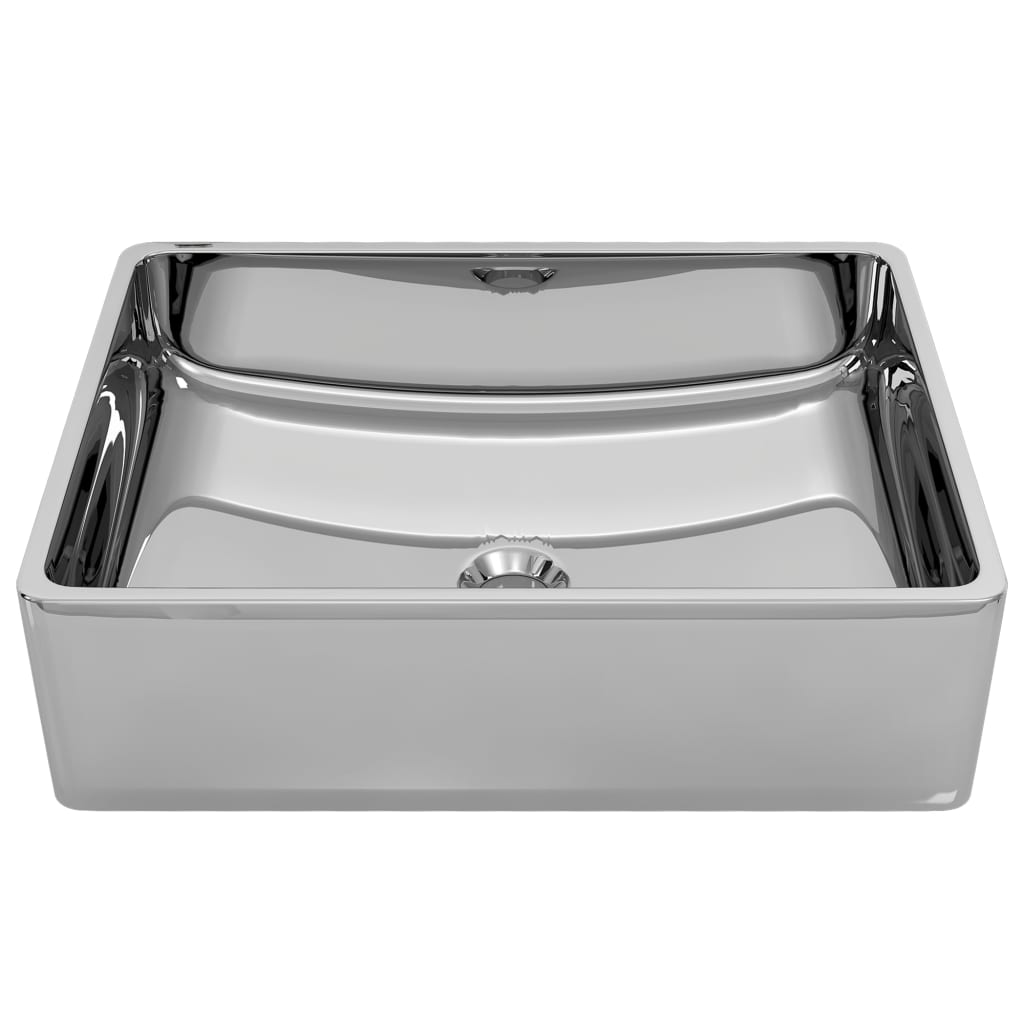 Lavandino 41x30x12 cm in Ceramica Argento