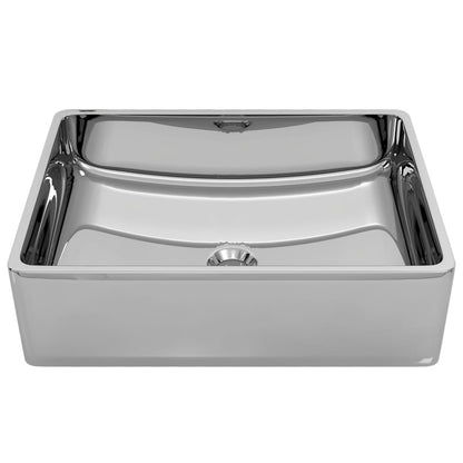 Lavandino 41x30x12 cm in Ceramica Argento