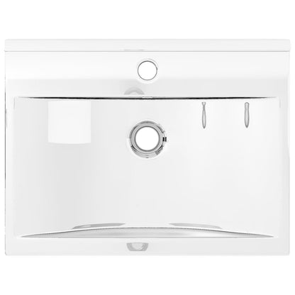 Lavandino con Troppopieno 60x46x16 cm in Ceramica Argento
