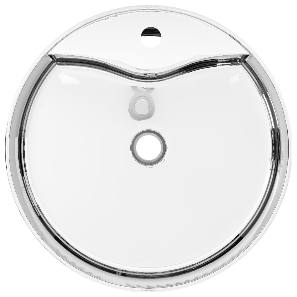 Lavandino con Troppopieno 46,5x15,5 cm in Ceramica Argento