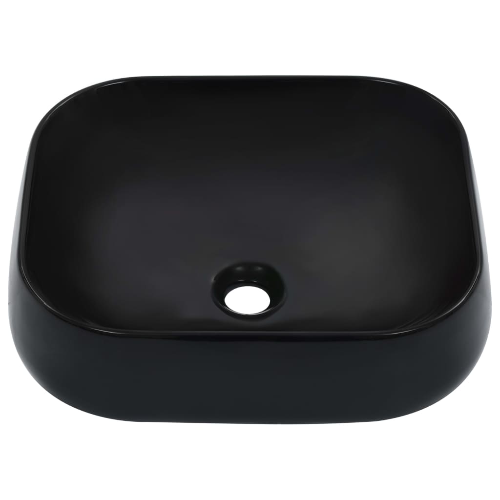 Lavandino 44,5x39,5x14,5 cm in Ceramica Nero
