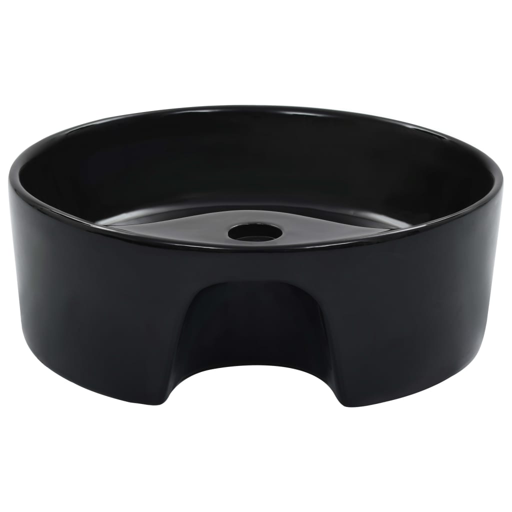 Lavandino con Troppopieno 36x13 cm in Ceramica Nero