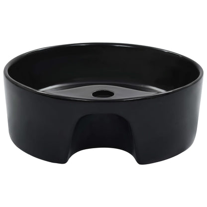 Lavandino con Troppopieno 36x13 cm in Ceramica Nero