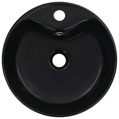 Lavandino con Troppopieno 36x13 cm in Ceramica Nero