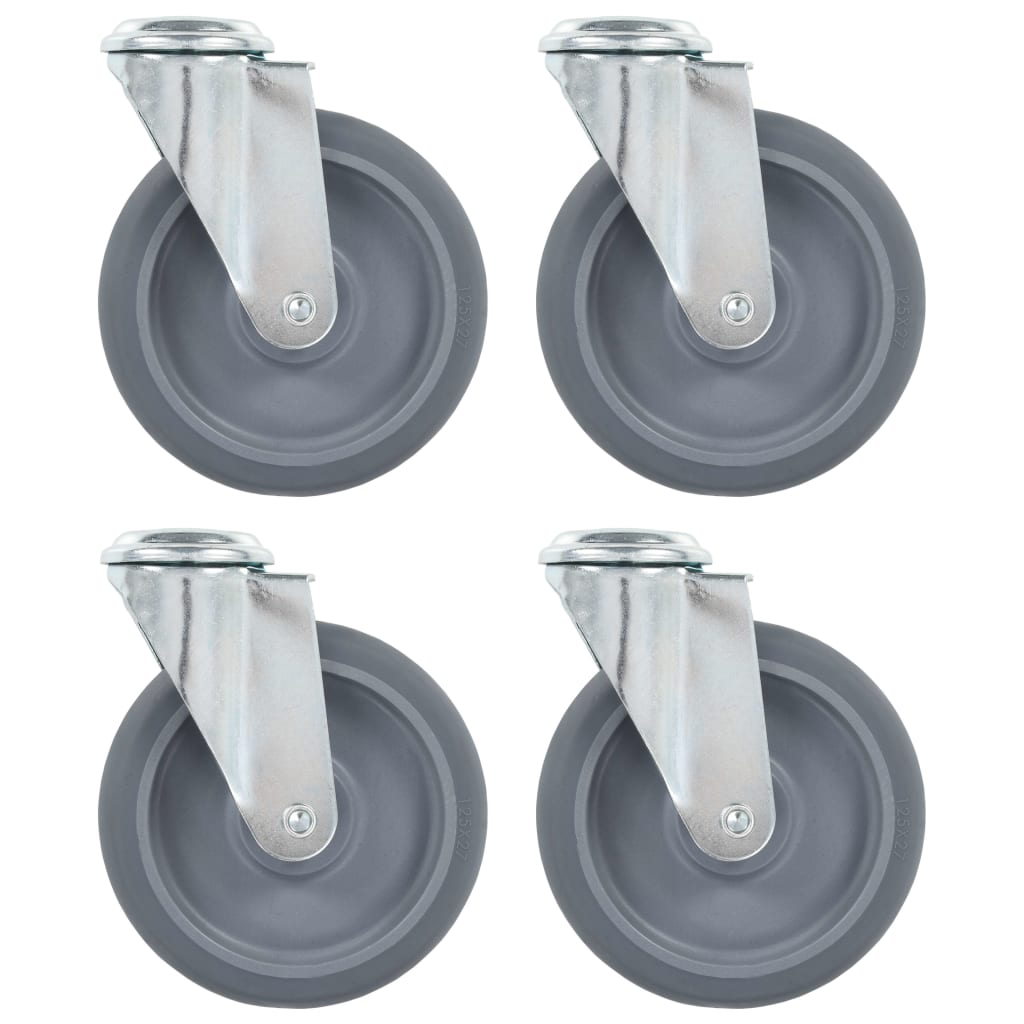 Ruote Girevoli con Foro per Bulloni 4 pz 125 mm