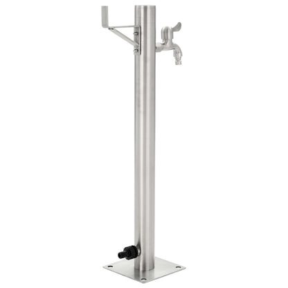 Fontanella a Colonna in Acciaio Inossidabile Rotonda 65 cm
