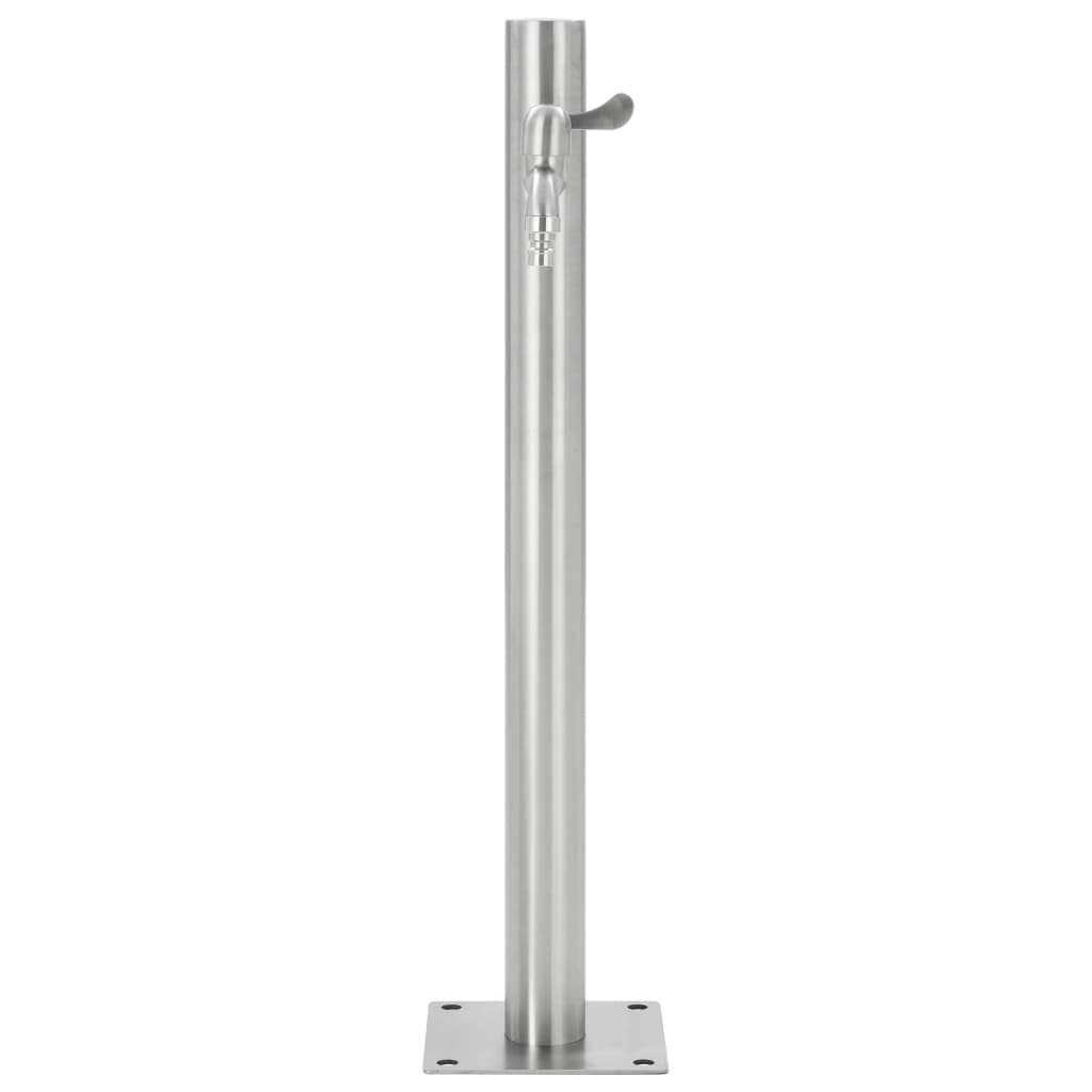 Fontanella a Colonna in Acciaio Inossidabile Rotonda 65 cm