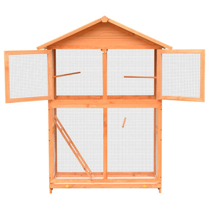 Gabbia per Uccelli in Legno di Pino e Abete 125,5x59,5x164 cm