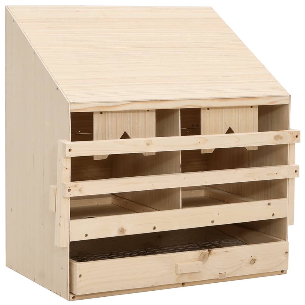 Casetta Cova per Galline 2 Scomparti 63x40x65 cm Legno di Pino