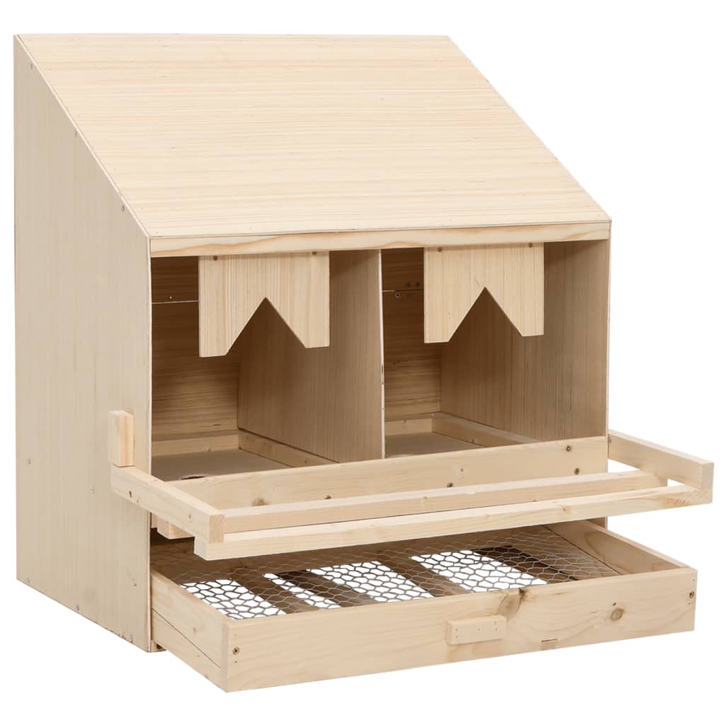 Casetta Cova per Galline 2 Scomparti 63x40x65 cm Legno di Pino