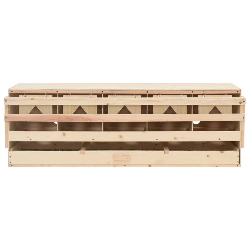Casetta Cova per Galline 5 Scomparti 117x33x38 cm Legno di Pino