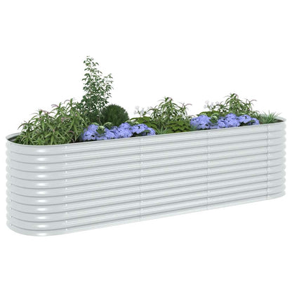Letto Rialzato Giardino 320x80x81 cm in Acciaio Zincato Argento