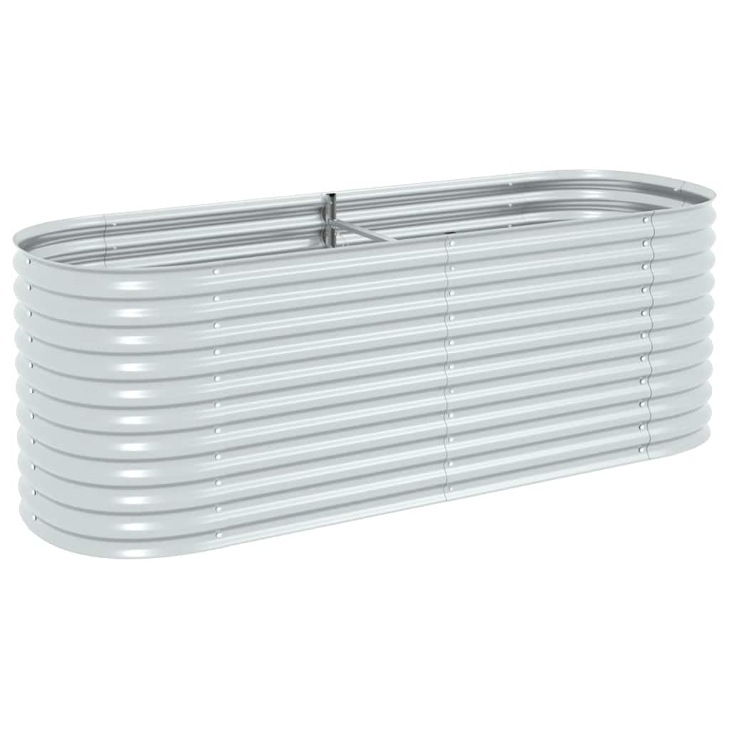 Letto Rialzato Giardino 240x80x81 cm in Acciaio Zincato Argento