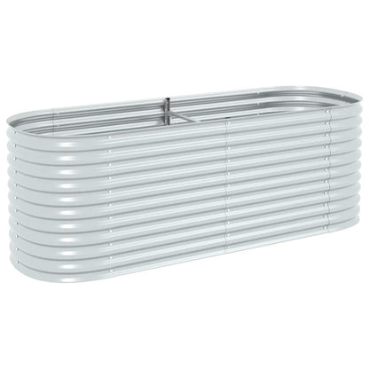 Letto Rialzato Giardino 240x80x81 cm in Acciaio Zincato Argento