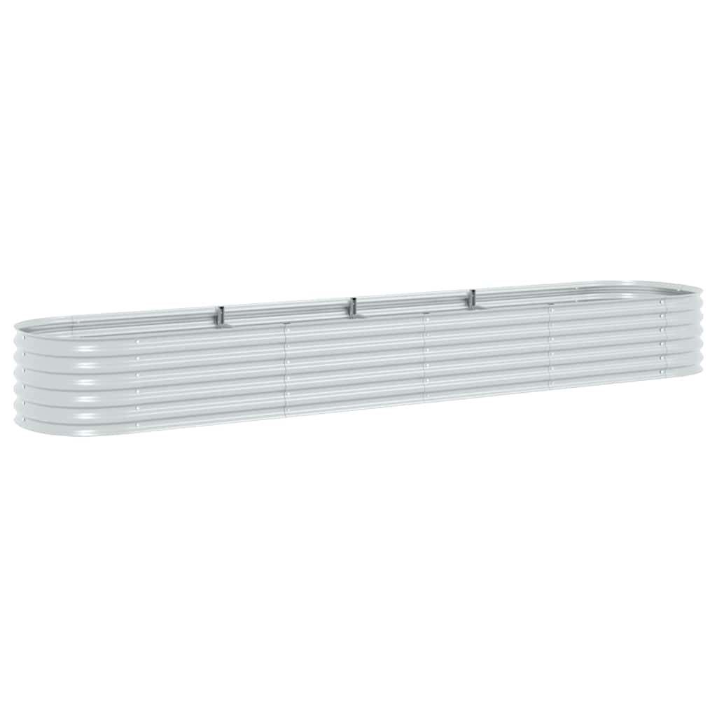 Letto Rialzato Giardino 400x80x44 cm in Acciaio Zincato Argento