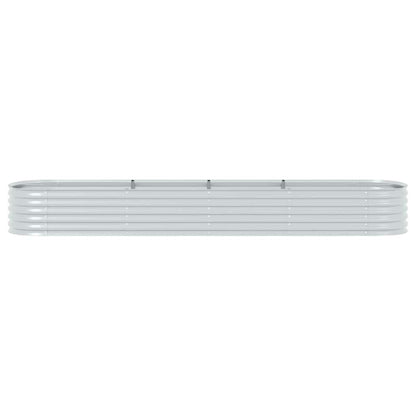 Letto Rialzato Giardino 400x80x44 cm in Acciaio Zincato Argento