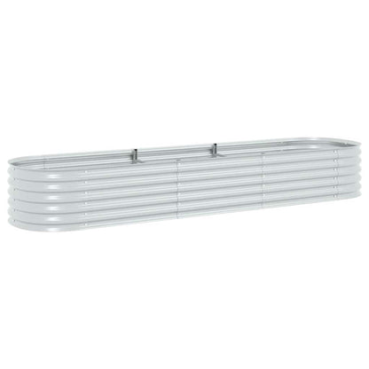Letto Rialzato Giardino 320x80x44 cm in Acciaio Zincato Argento