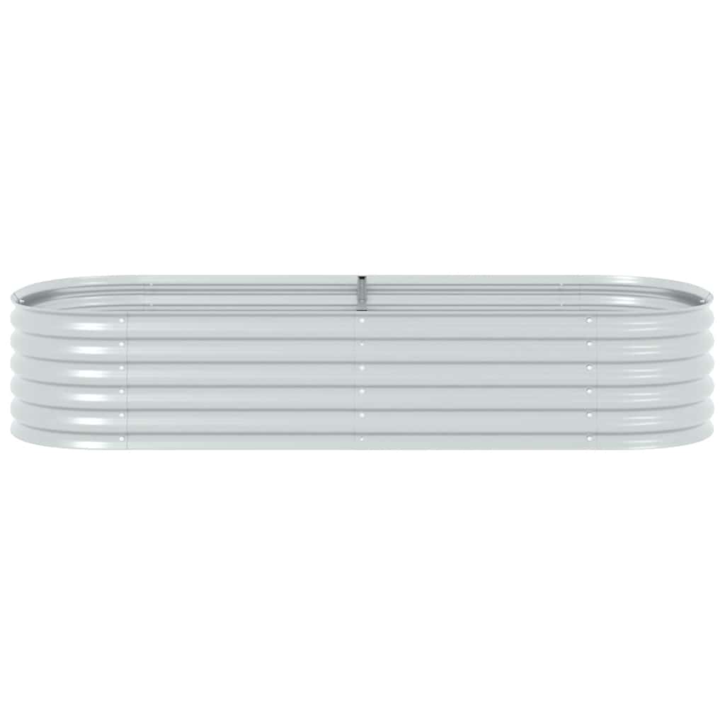 Letto Rialzato Giardino 240x80x44 cm in Acciaio Zincato Argento