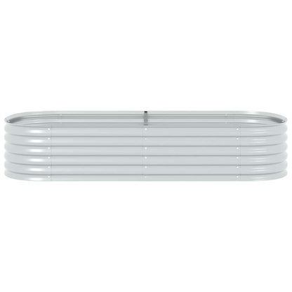 Letto Rialzato Giardino 240x80x44 cm in Acciaio Zincato Argento