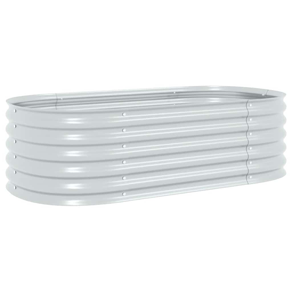 Letto Rialzato Giardino 160x80x44 cm in Acciaio Zincato Argento